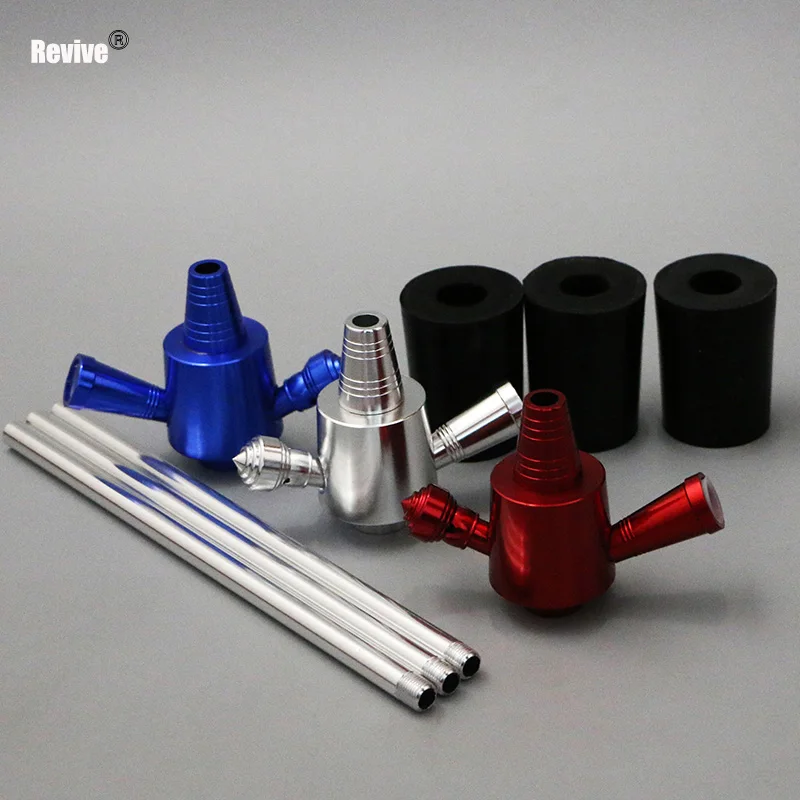 Возродить кальян стволовых narguile adapter kit труба алюминиевая воды аксессуары