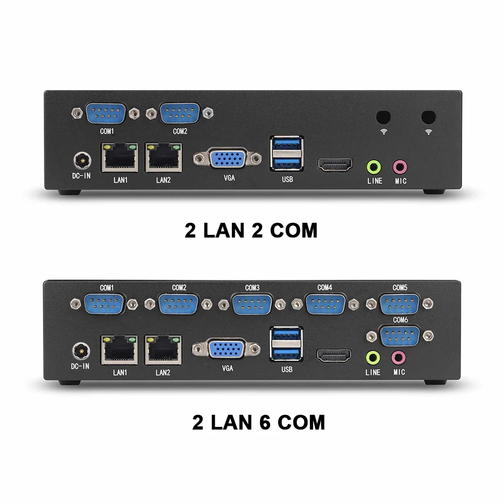 Мини компьютер Windows 10 Celeron J1900 мини с двумя гигабитными портами Ethernet 2x RS232 6x RS232|Мини