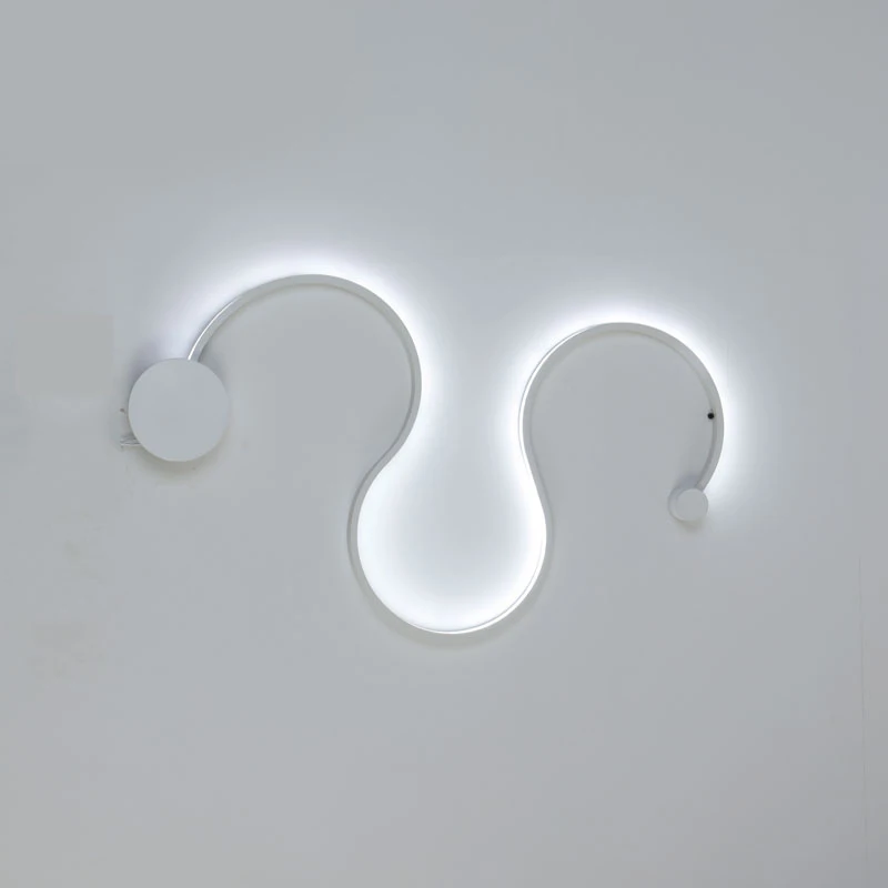 Modern Black White Line LED Wall Lamp Bedroom Light Wall Lights for Home Background Wall Living Room Light Wandlamp LED Lustres - Цвет абажура: White color Type B