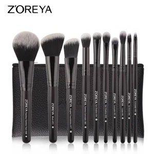 Черные классические кисти для макияжа ZOREYA 24610 шт., высокое качество, синтетические волосы, набор кистей для макияжа, тональный порошок, консилер для глаз Sh