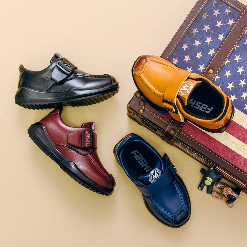 Туфли-оксфорды из натуральной кожи для мальчиков модные дизайнерские школьные