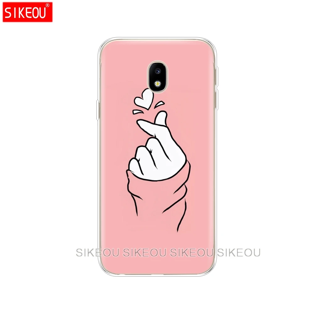 Силиконовый чехол для телефона Samsung Galaxy J3 J5 J7 2017 J330 J530 J730 PRO j2 2018 черно белый с