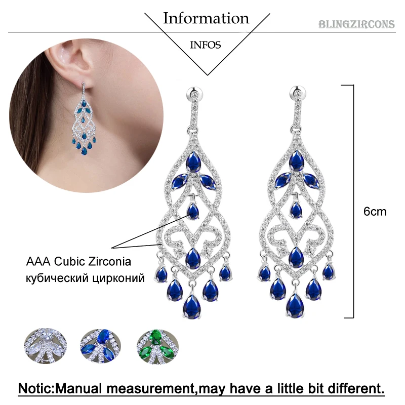 BlingZircons известный дизайнер для женщин ювелирные изделия благородный зеленый