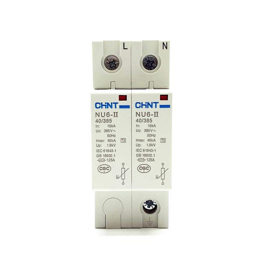 CHINT NU6 II 2P 15 40KA 275V низковольтный стабилизатор напряжения 385V