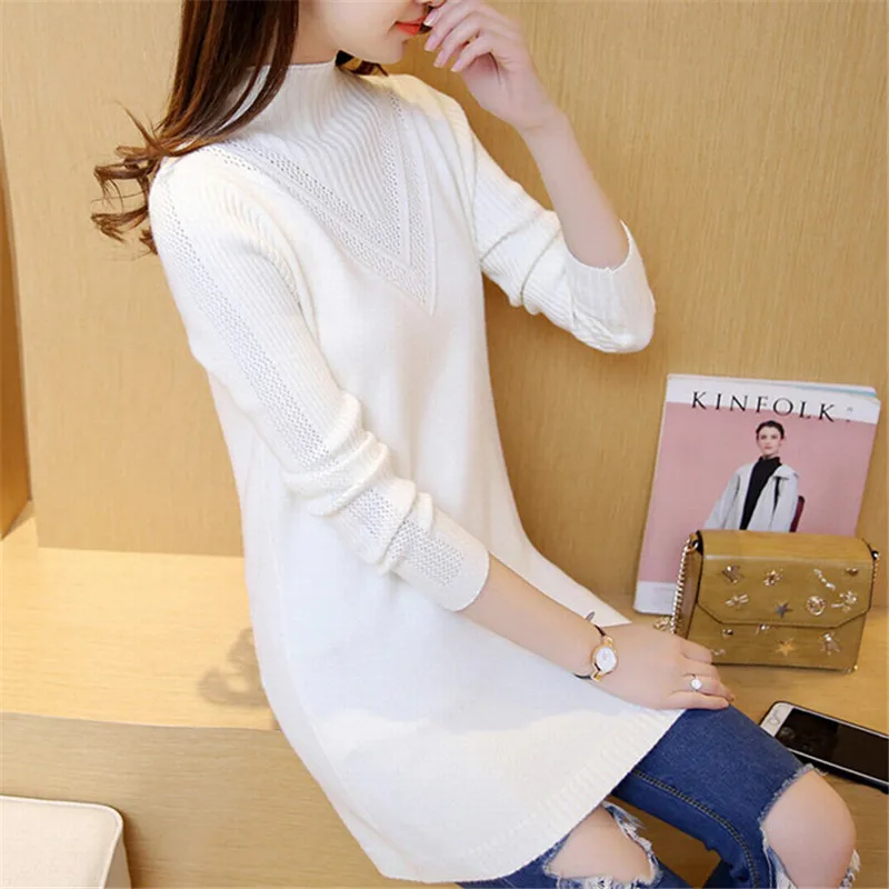 Winter Women pullover sweater fashion Autumn sweaters Turtleneck knitwear loose knitted female slim casual tops | Женская одежда
