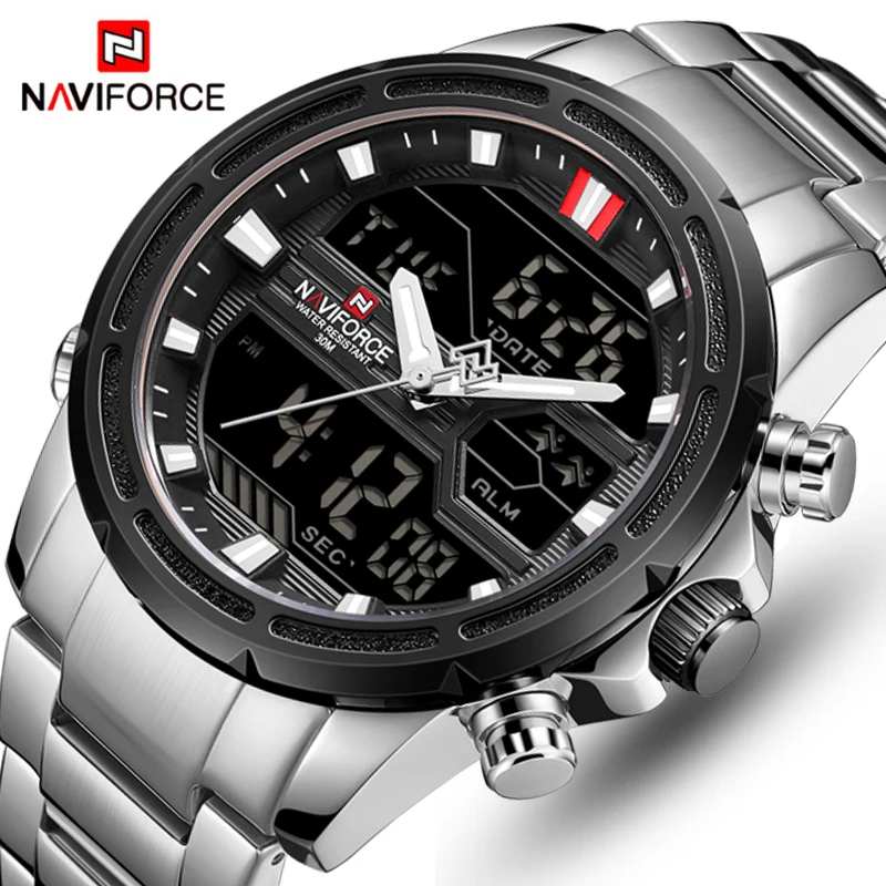 NAVIFORCE Роскошные Мужские Аналоговые Кварцевые спортивные часы Модные Военные