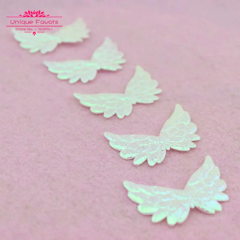 200 шт. двусторонние радужные атласные патчи для детской комнаты|applique patch|angel wing