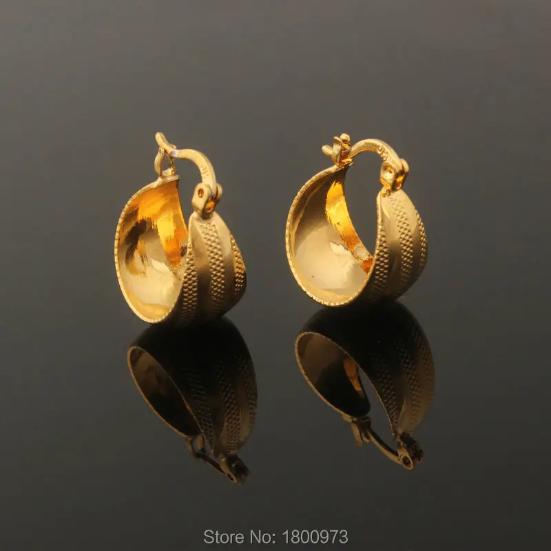 Новые винтажные серьги модные ювелирные изделия 18К золотого цвета заполненные