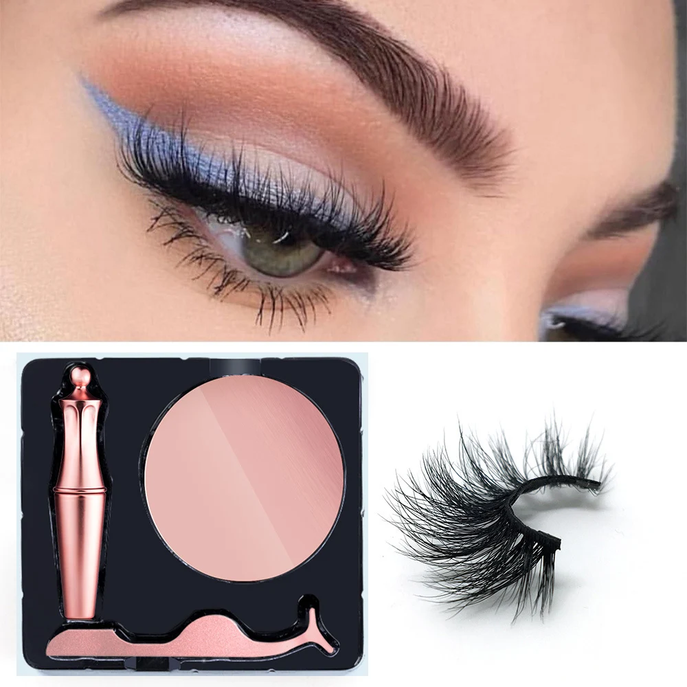 Новые магнитные накладные ресницы без клея полный глаз 5 магнит жидкая подводка