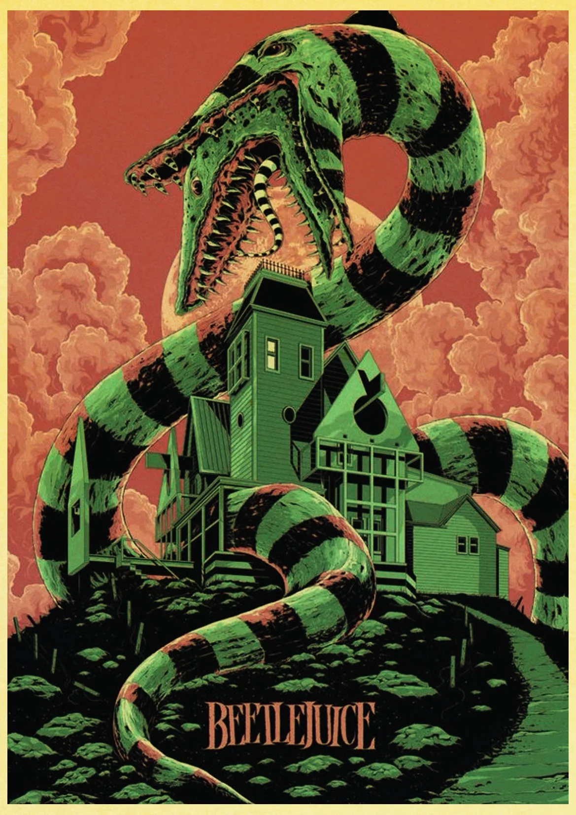 Фильма ужасов Beetlejuice ретро постер Стикеры из крафтовой бумаги домашний декор для