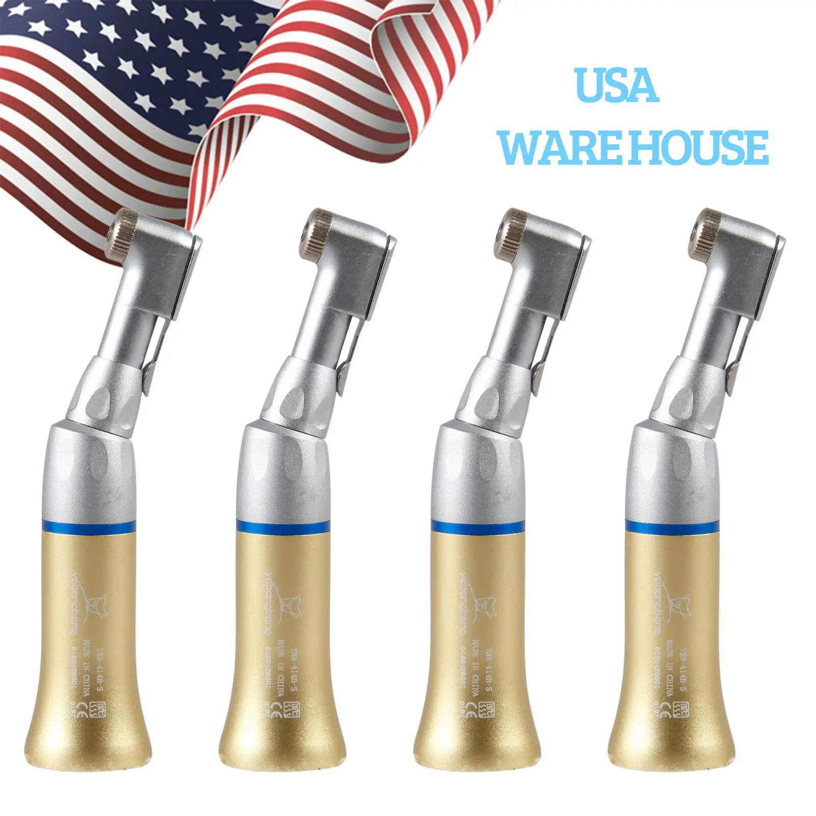 

4* NSK Style Dental Contra Angle Slow Low Speed Handpiece E-type Gold yabang
