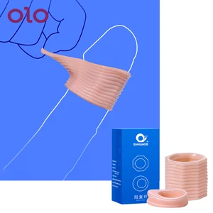 Оло коррекция крайней плоти рукав для пениса два размера Задержка эякуляции Винт Форма кольцо для пениса кольцо для члена секс-игрушки для мужчин