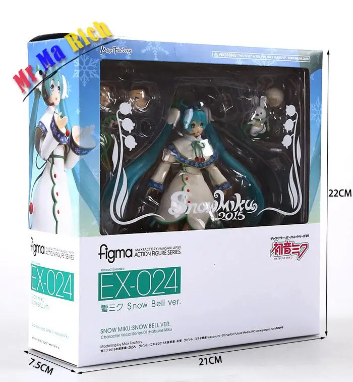 Японский аниме фигурка Вокалоид Хацунэ Мику Снежная 2015 Figma Ex 024 Снежный