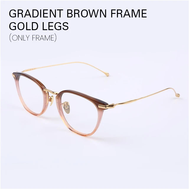 BROWN(GOLD LEG) Милые цитрусовые модные Сверхлегкие титановые очки женские, мужские леопардовые винтажные оптические очки круглой формы оправа мужские очки с прозрачными линзами - Цвет оправы: BROWN(GOLD LEG)