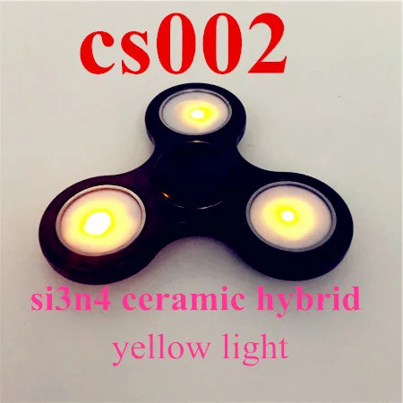1 pc Si3n4 Yellow 1 шт. Черный ABS Tri-spinner керамический центральный подшипник светодиодный Спиннер светящаяся игрушка-Лидер продаж, спинер, антистресс, EDC Figet Spiner - Цвет: 1 pc Si3n4 Yellow