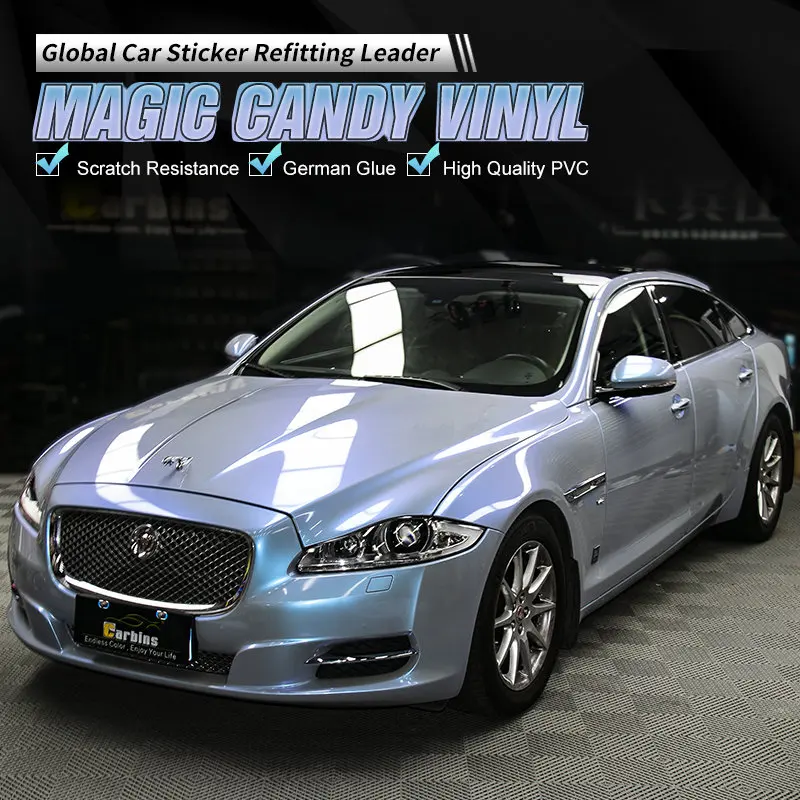 CARBINS Film Magic Candy Gray Blue Car Wrap Sticker Masareti Custom Color |