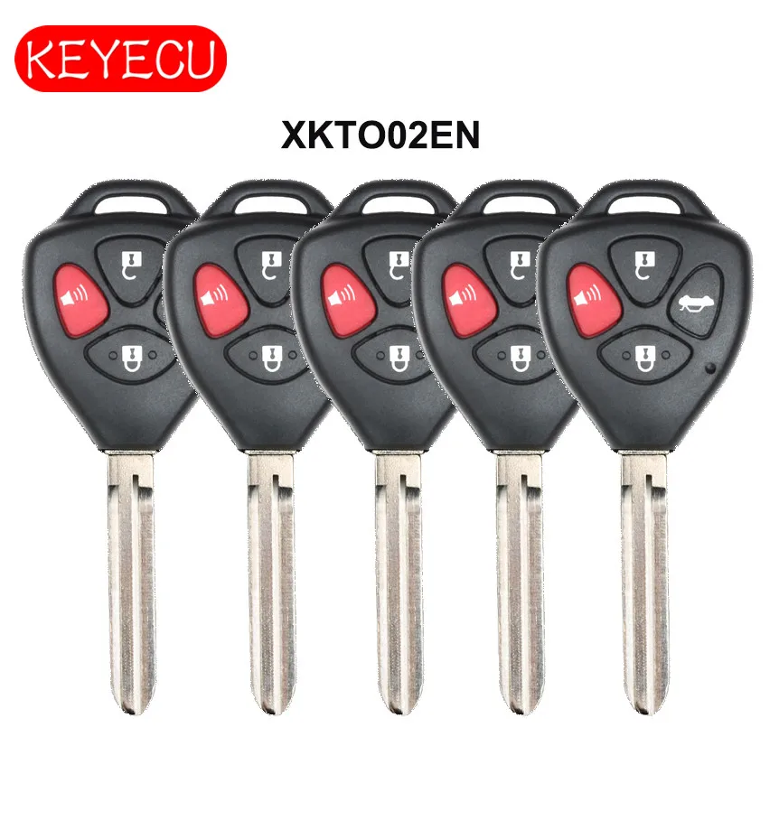 KEYECU 5PCS XHORSE Universal Remote Key WIRED 3 Button / 4 for VVDI Tool VVDI2 Toyota Models | Автомобили и мотоциклы