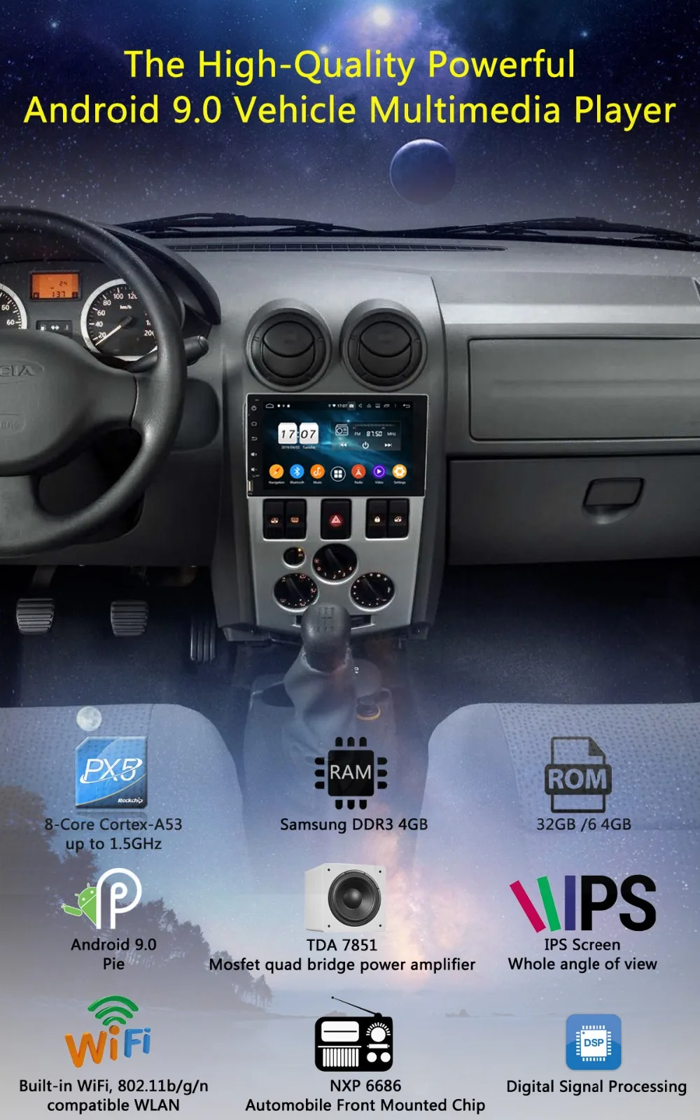 1920*1080 " ips 8Core 4+ 64G Android 9,0 Автомобильный мультимедийный плеер gps Радио для RENAULT Logan Tondar 90 DACIA Logan NISSAN Aprio