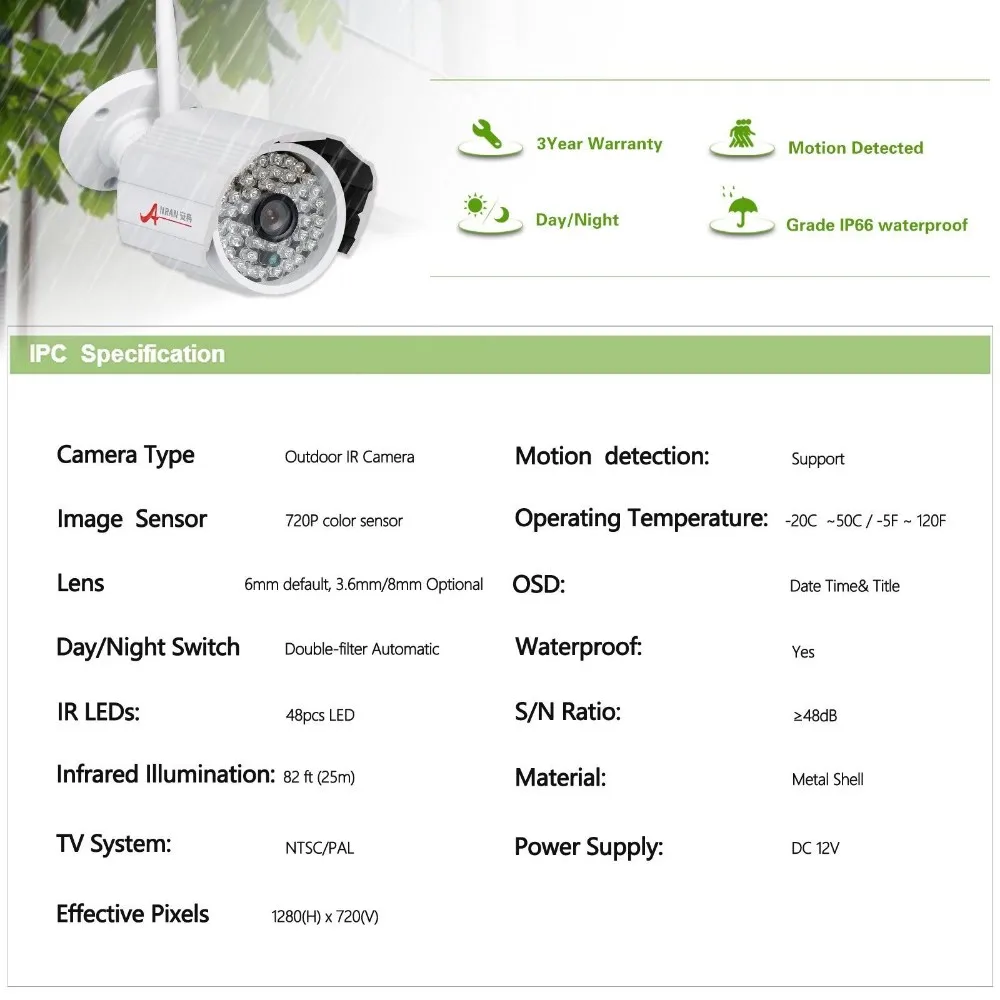 ANRAN CCTV 4CH Wifi NVR 720P Network Plug Play 48 IR Waterproof Outdoor Wireless IP Camera Video Security System With 1TB HDD on - Система видеонаблюдения ANRAN CCTV 4CH Wifi NVR 720P Network Plug Play с 48 IR водонепроницаемыми камерами на беспроводной I