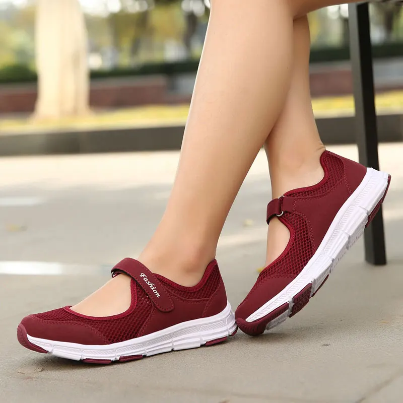 

MWY Summer Sneakers Fashion Shoes Woman Flats Casual Mesh Hook Loop Flat Shoes Designer Female Loafers Shoes zapatillas mujer