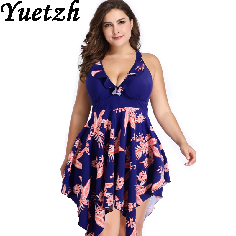 Женский слитный купальник Раздельный в русском стиле большие