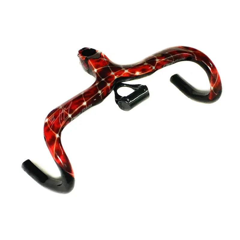 Цена Руль PARARAZA, полностью углеродное волокно, интегрированный изогнутый руль для шоссейного велосипеда, запчасти для руля велосипеда, 2019