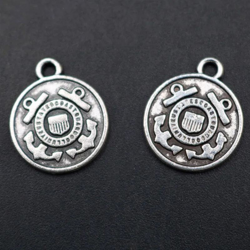 

15pcs Silver Color 18*15mm Retro Sailor Anchor Charm Round Alloy Pendant Necklace Bracelet DIY Metal Jewelry Accessories A1916