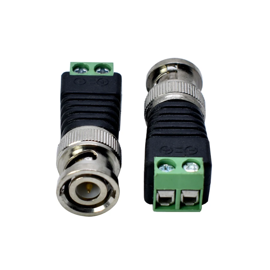 EClyunx 1 шт. для BNC Male adapter CAT5 CCTV Video Camera BALUN COAX Коаксиальный разъем хорошая