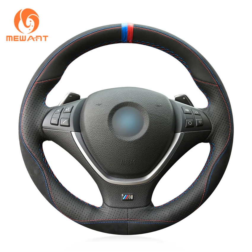 Удобная черная замшевая ручная обшивка MEWANT из натуральной кожи для BMW X5 E70 2006 2013 X6
