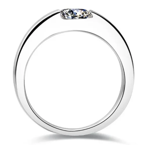 

1 Carat Princess Cut Solid 18K White Gold Man Ring Diamond Men's Wedding Ring Vintage Best Jewelry Gift For Husband