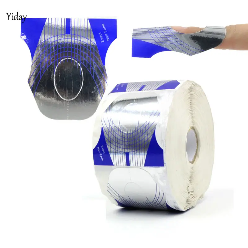 100 шт. синие и серебряные наклейки в форме подковы для наращивания ногтей|nail forms|nail