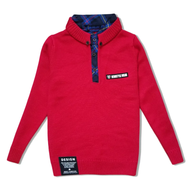 

2019 Fashion boys Sweater High Quality Cotton Clothing Hedging Stand up collar Sweater Winter New Children's clothing pullover