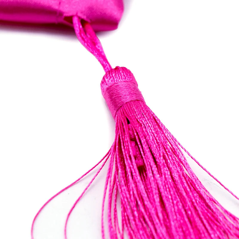 18x30cm Blank hot pink virgin hair extension packaging satin silk bag with luxury tassels gift bundles packing bags | Дом и сад