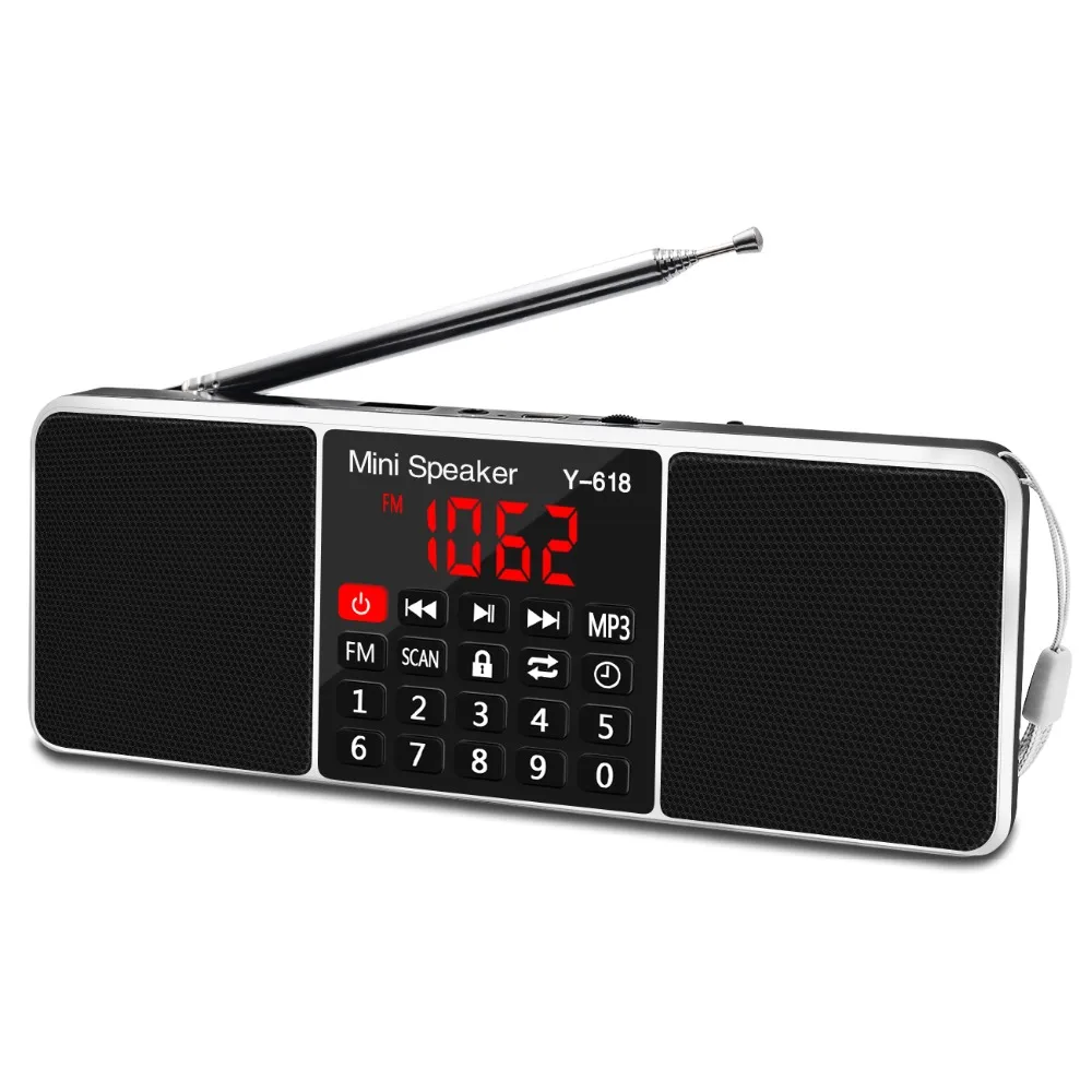 EStgoSZ цифровой радио AM/FM двойной Bluetooth колонки Handsfree Call 3 5 мм AUX Line in MP3 плеер TF/SD карта
