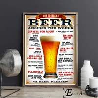 how to order a beer vintage char canvas prints modern painting posters wall art pictures for living room decoration no frame