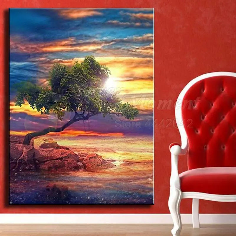 Ever Moment Diamond Painting Tree Scenery Mosaic Decoration For Home Full Square Drill Embroidery 5D DIY Stones S2F1619 | Дом и сад