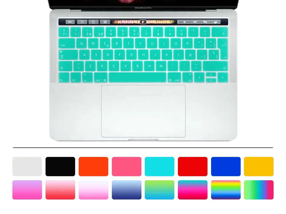 Для Macbook Pro 13 A1706 15 A1707 2016 2017 версия с сенсорной панелью Защита клавиатуры испанской