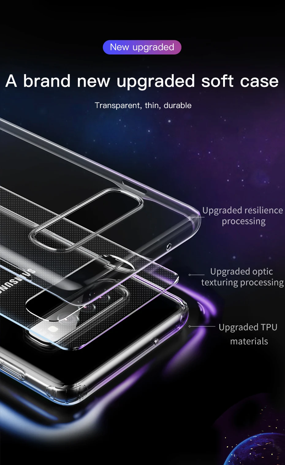 Чехол Baseus для samsung Galaxy S10 Plus, ультра тонкий прозрачный мягкий ТПУ силиконовый чехол на заднюю панель для samsung S10 S10Plus, чехлы