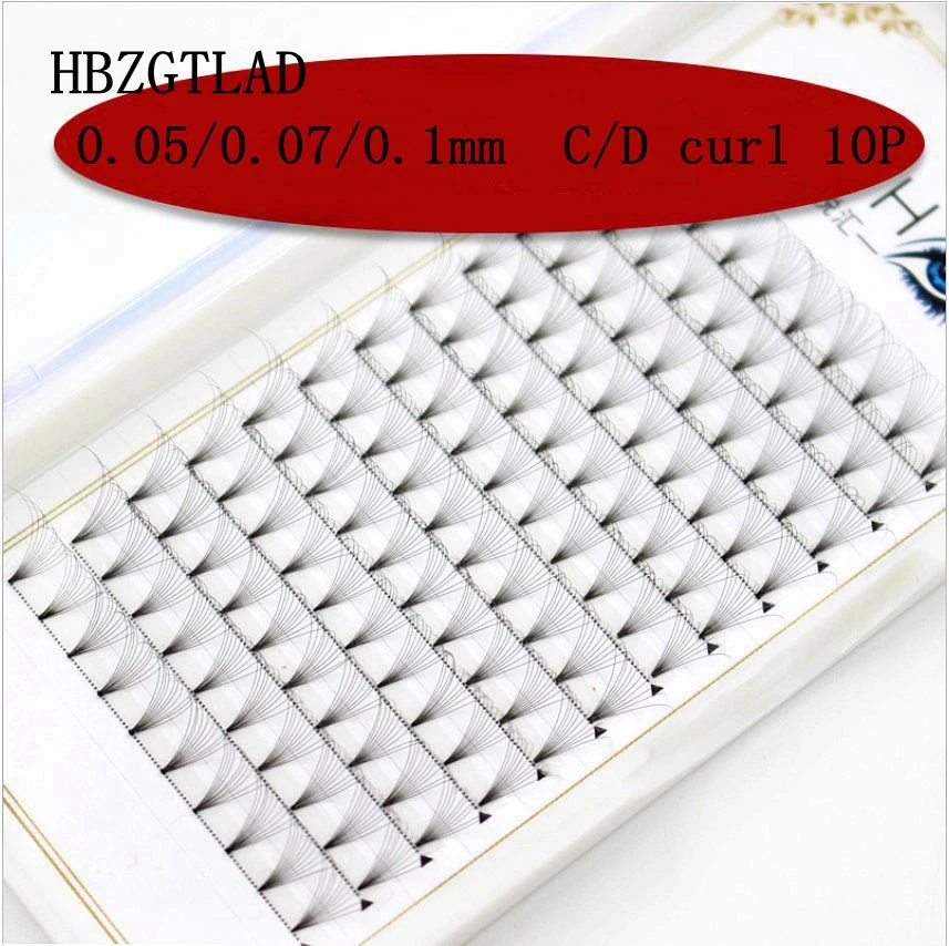 Ресницы HBZGTLAD C/D с изгибом 3 10D русские объемные ресницы норковые коротким стержнем