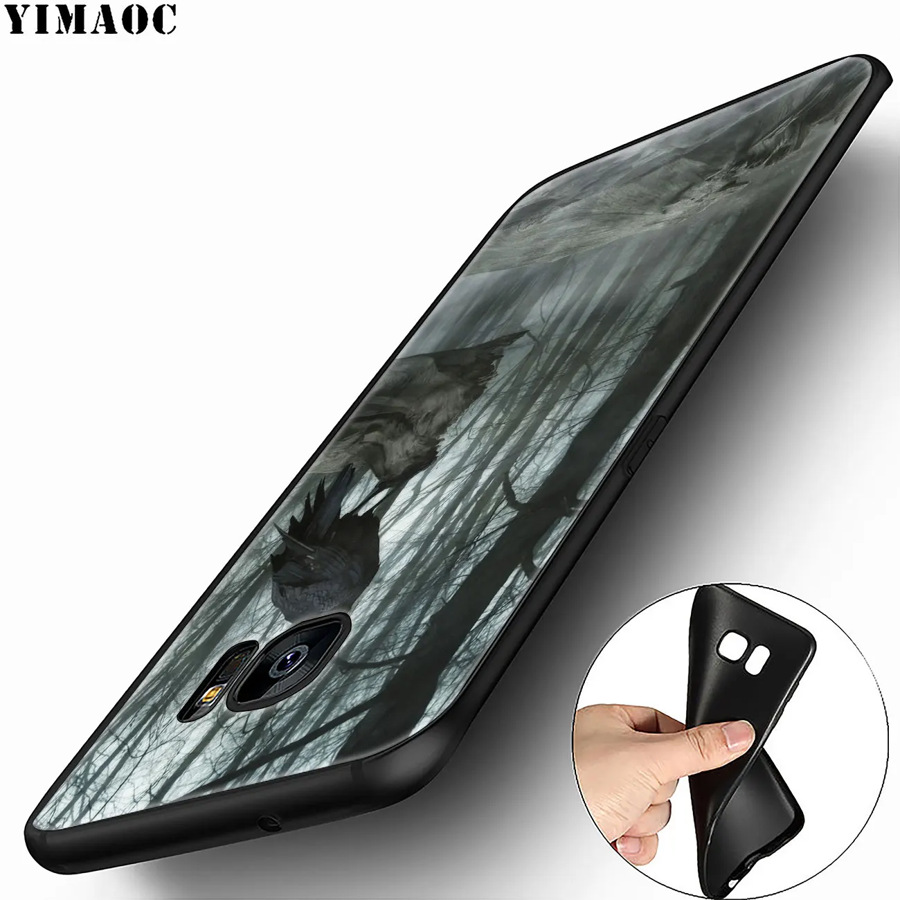 YIMAOC Мягкий силиконовый чехол для телефона с черепом цветком вороной Samsung Galaxy A6 A9 A8