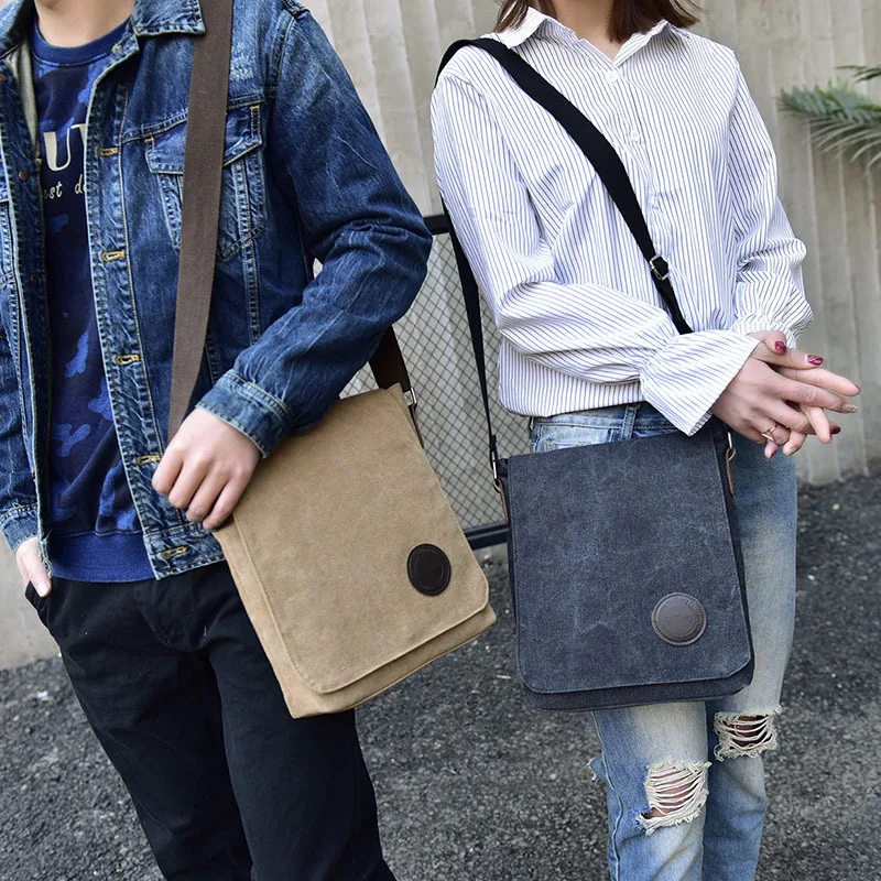 Горячая Высокое качество 2018 Ретро Мужская Холщовая Сумка через плечо мульти-compart