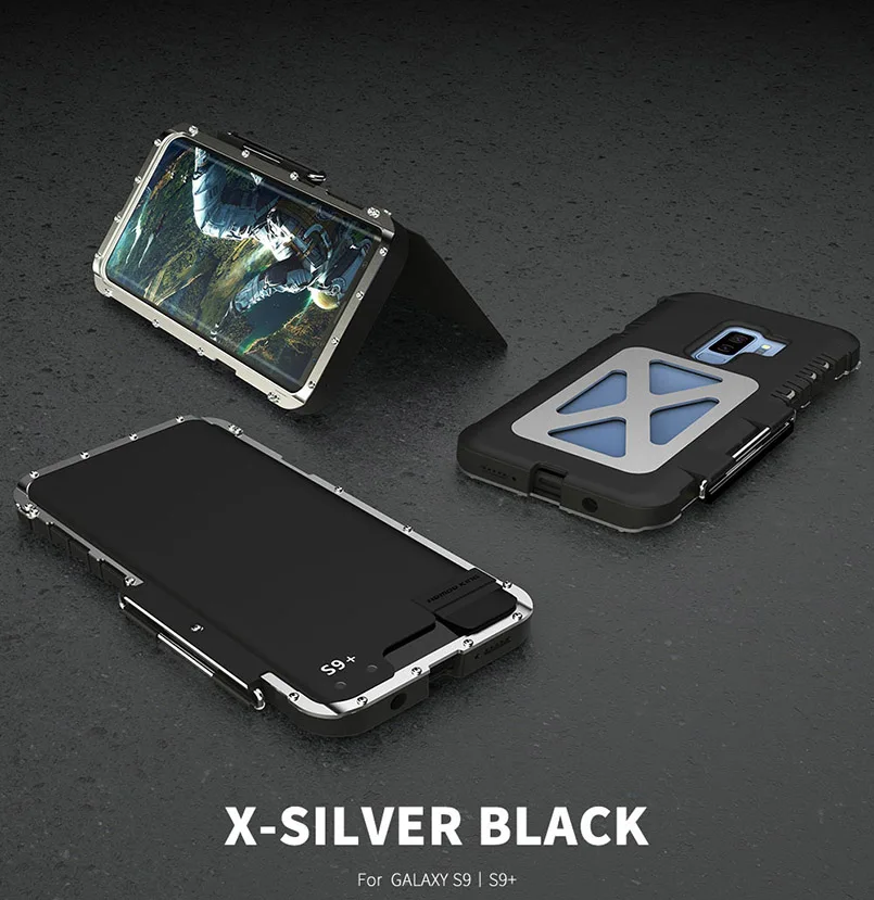 Чехол для телефона samsung Galaxy S9 Armor из нержавеющей стали сверхмощная Защитная обшивка складной чехол-подставка для samsung S9 Plus