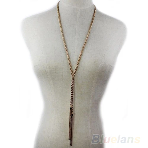 Горячая Европа Стиль Подвески Золото Плиссированные Кисточкой Длинный Свитер