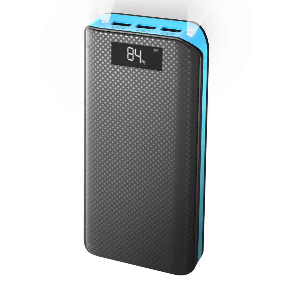 blue Внешний аккумулятор 20000 мАч Внешний аккумулятор 3 USB внешний аккумулятор для iPhone 6 6s 7 8 10 iPad samsung Xioami huawei sony LG htc Nokia - Цвет: blue