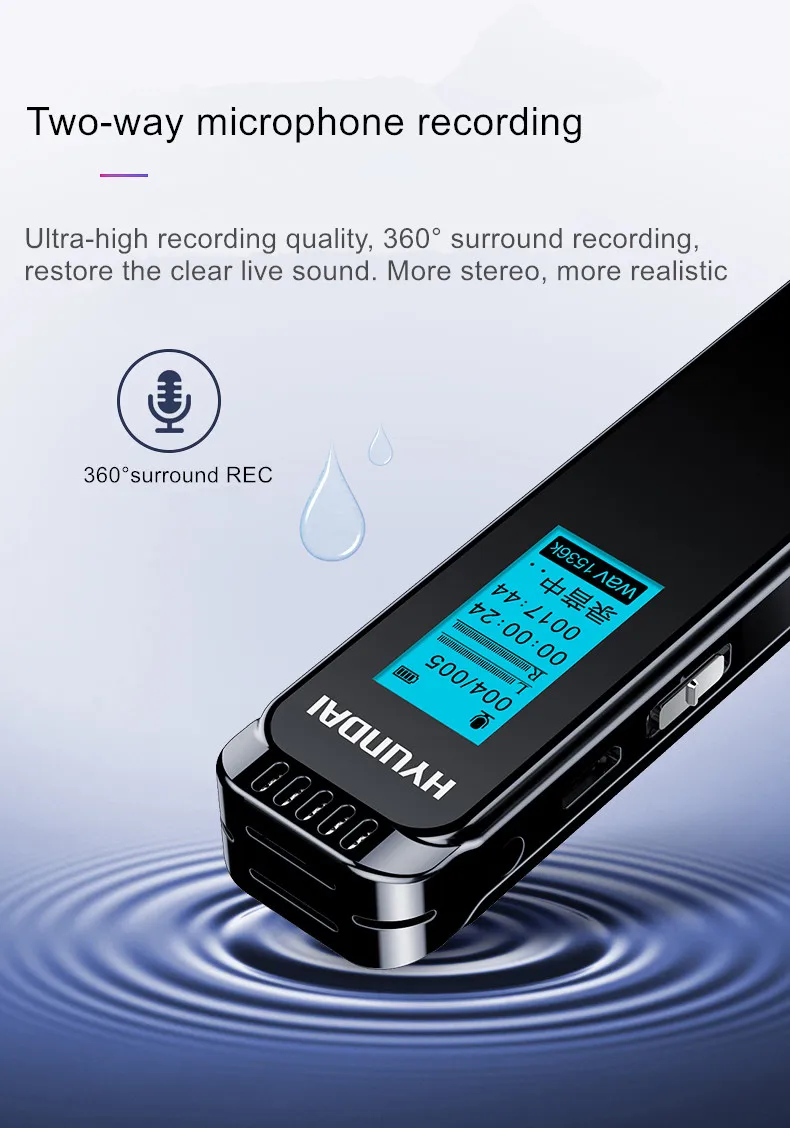 Yescool K701 Диктофон профессиональный цифровой диктофон долгое время скрытый подслушиватель denoise Flac без потерь Hifi мини MP3