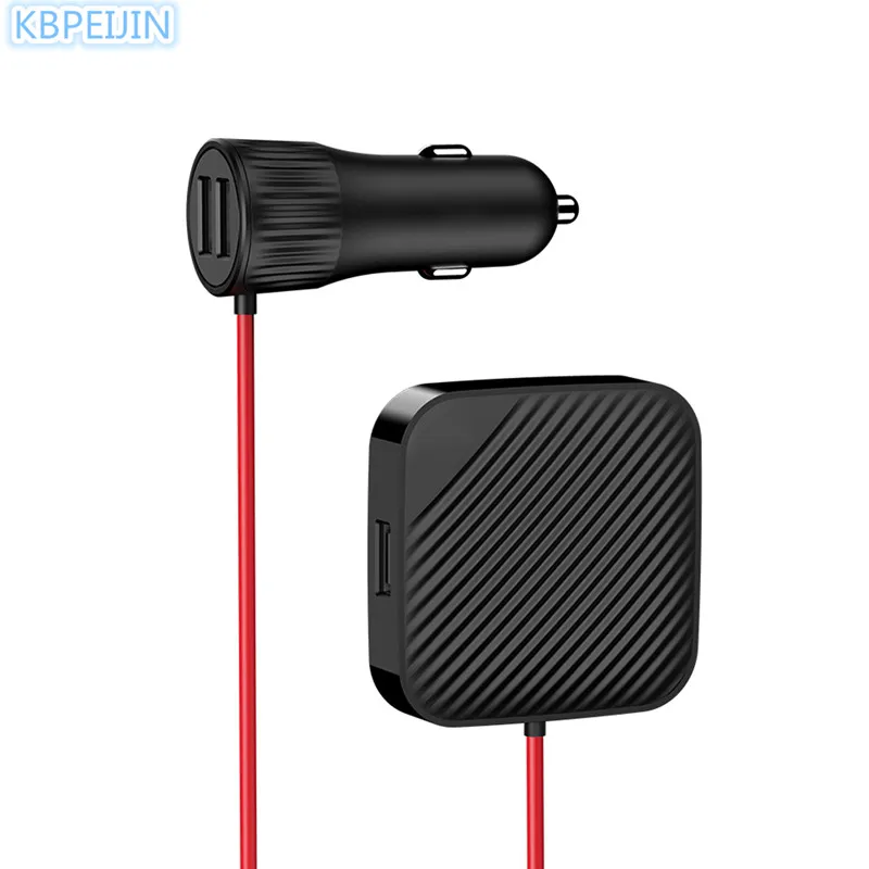 Новинка автомобильное зарядное устройство с 4 портами USB Удлинительный кабель