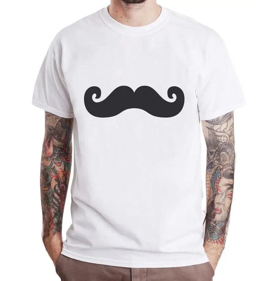 

Mustache design Print Men T shirt Fashion Casual Funny Shirt For Man White Top Tee Harajuku Hipster Street ZT203-23