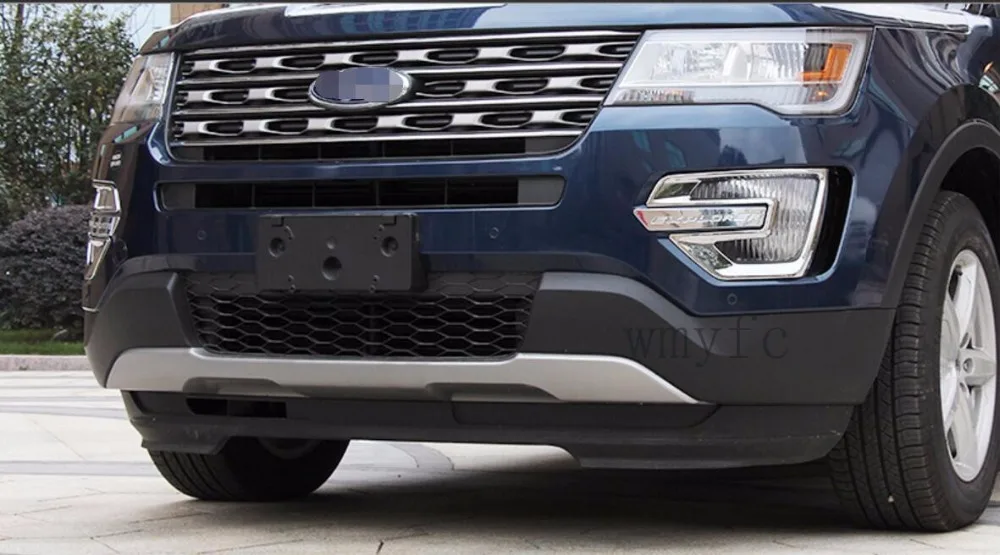 Для Ford Explorer 2013- Защита бампера Защитная Противоударная пластина высокое качество нержавеющая сталь передние+ задние автомобильные аксессуары