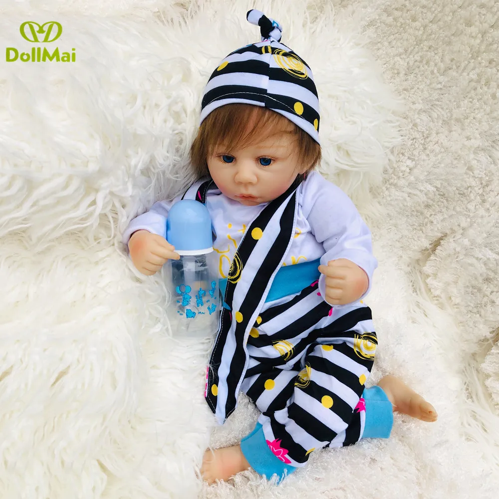 Кукла DollMai reborn 19 &quot45 см мягкая хлопковая силиконовая кукла baby Doll Реалистичная для