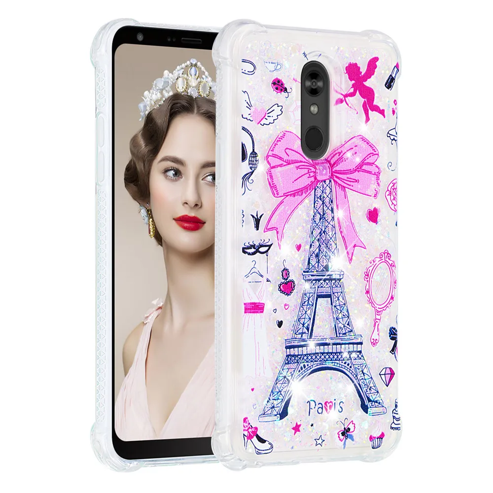 Чехол для телефона СПС LG Stylo 5 чехол милый прозрачный Блестящий жидкостный Мягкий